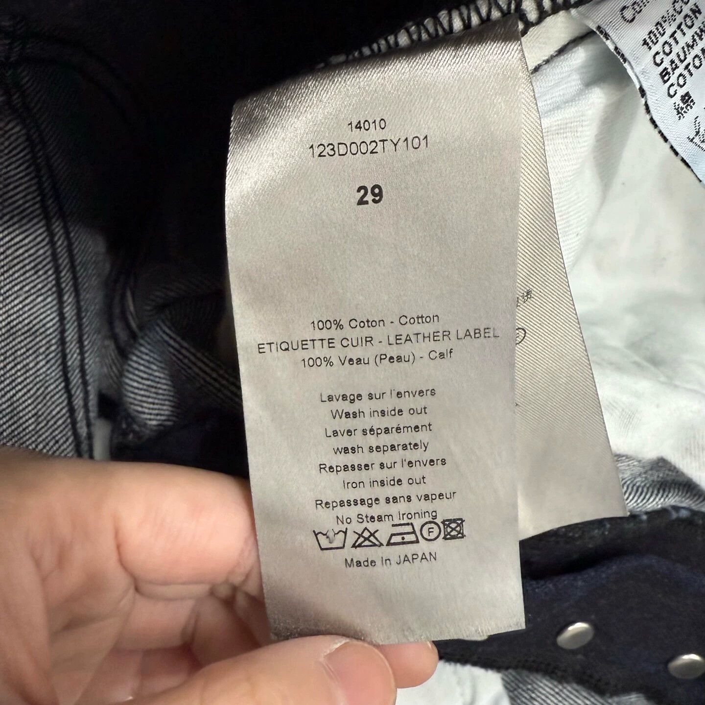 Dior Dior dye leather tag logo jeans 29 Size US 29 - 4 Thumbnail