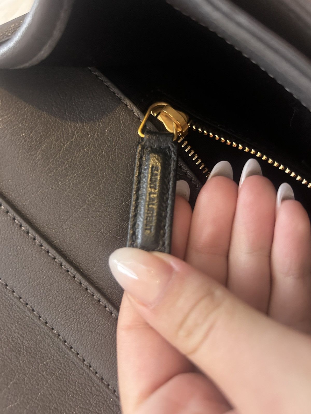 Saint Laurent Paris Saint Laurent Becky Bag - Stormy Grey / Gold Size ONE SIZE - 18 Thumbnail