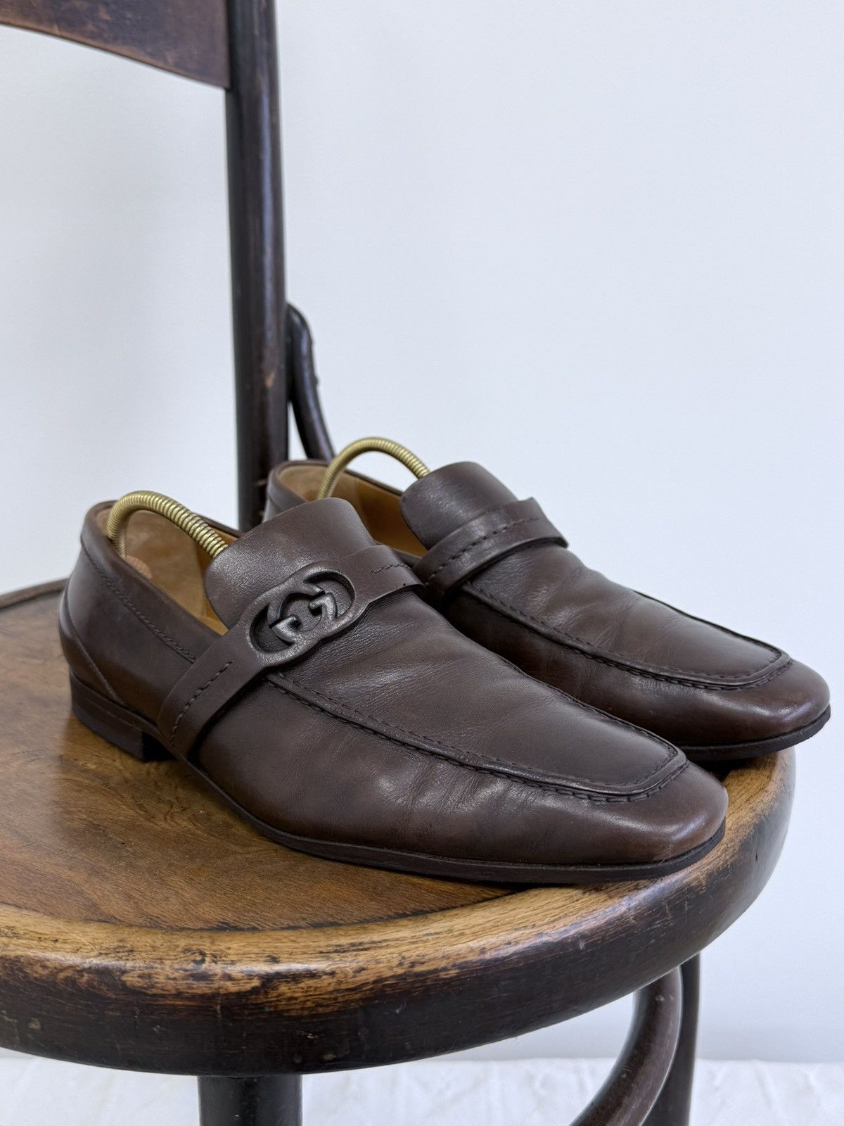 Gucci Gucci Brown Leather Loafer Shoes Size US 8 / EU 41 - 3 Thumbnail