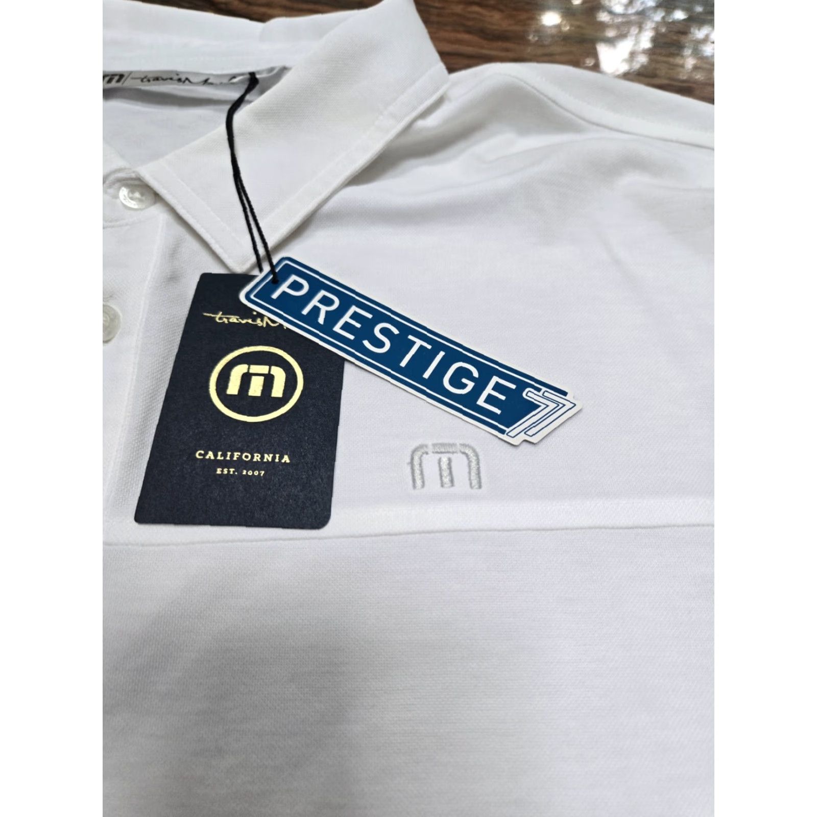 TravisMathew NWT Travis Mathew Mens White Striped Spread Collar Long Sleeve Golf Performance Polo 2XL Athletic Breathable NWT Size US XXL / EU 58 / 5 - 5 Thumbnail