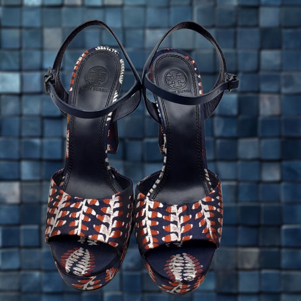 Tory Burch Tory Burch Strappy Womens Solana Jacquard Platform Sandals Block Heel Women Size Size US 10 / IT 40 - 1 Thumbnail