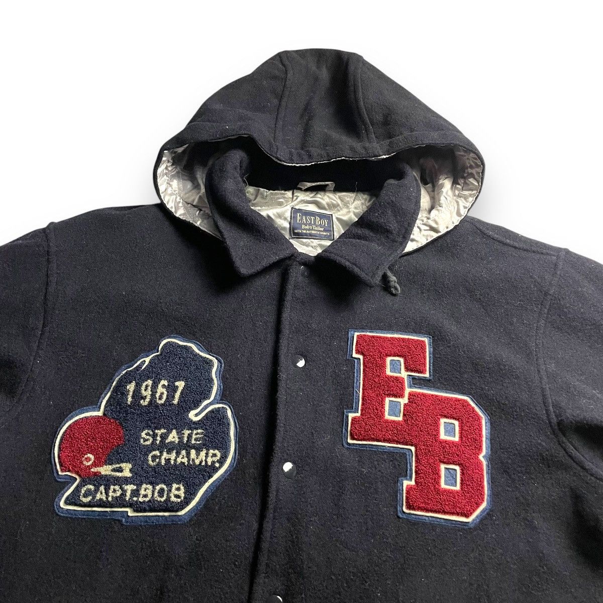 Japanese Brand VINTAGE EASTBOY EMBROIDERED SPELL OUT WOOL VARSITY JACKET Size US XL / EU 56 / 4 - 6 Thumbnail