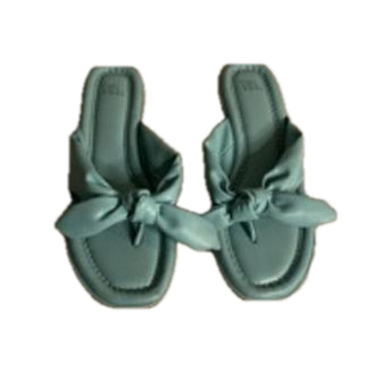 Other Minimalist Sage Green Knot Slide Sandals Time and Tru Size US 8 / IT 38 - 3 Thumbnail