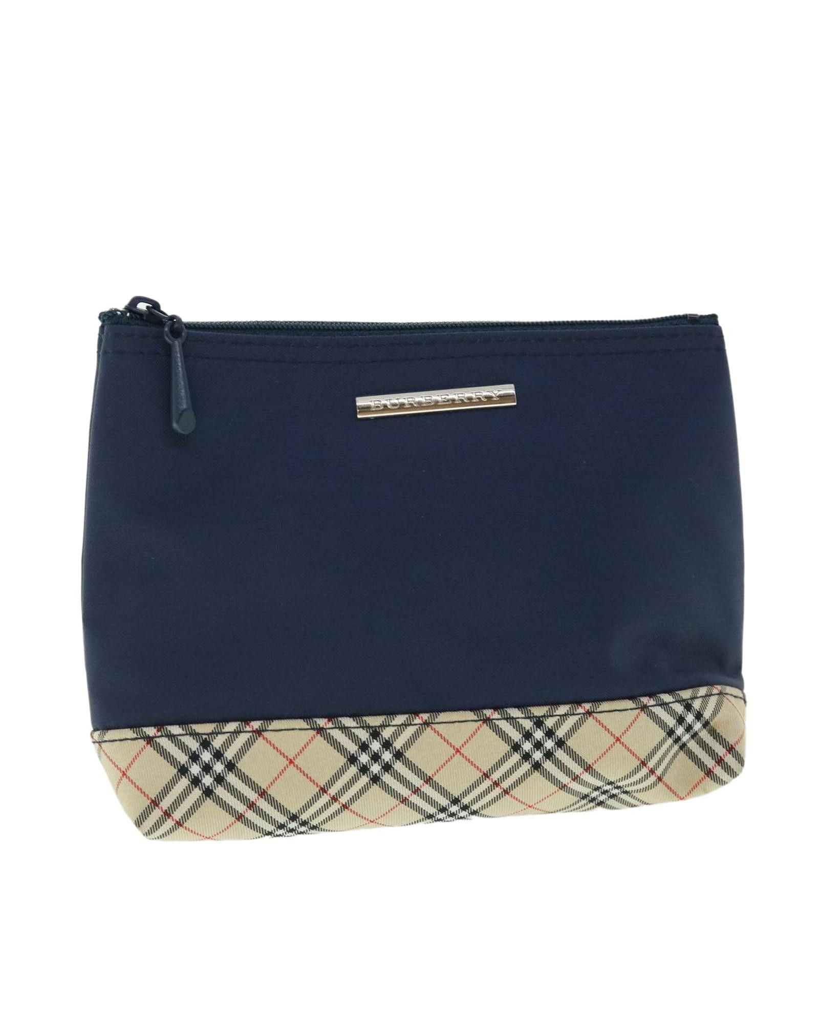 image of Burberry Navy/beige Nylon Pouch, Women's