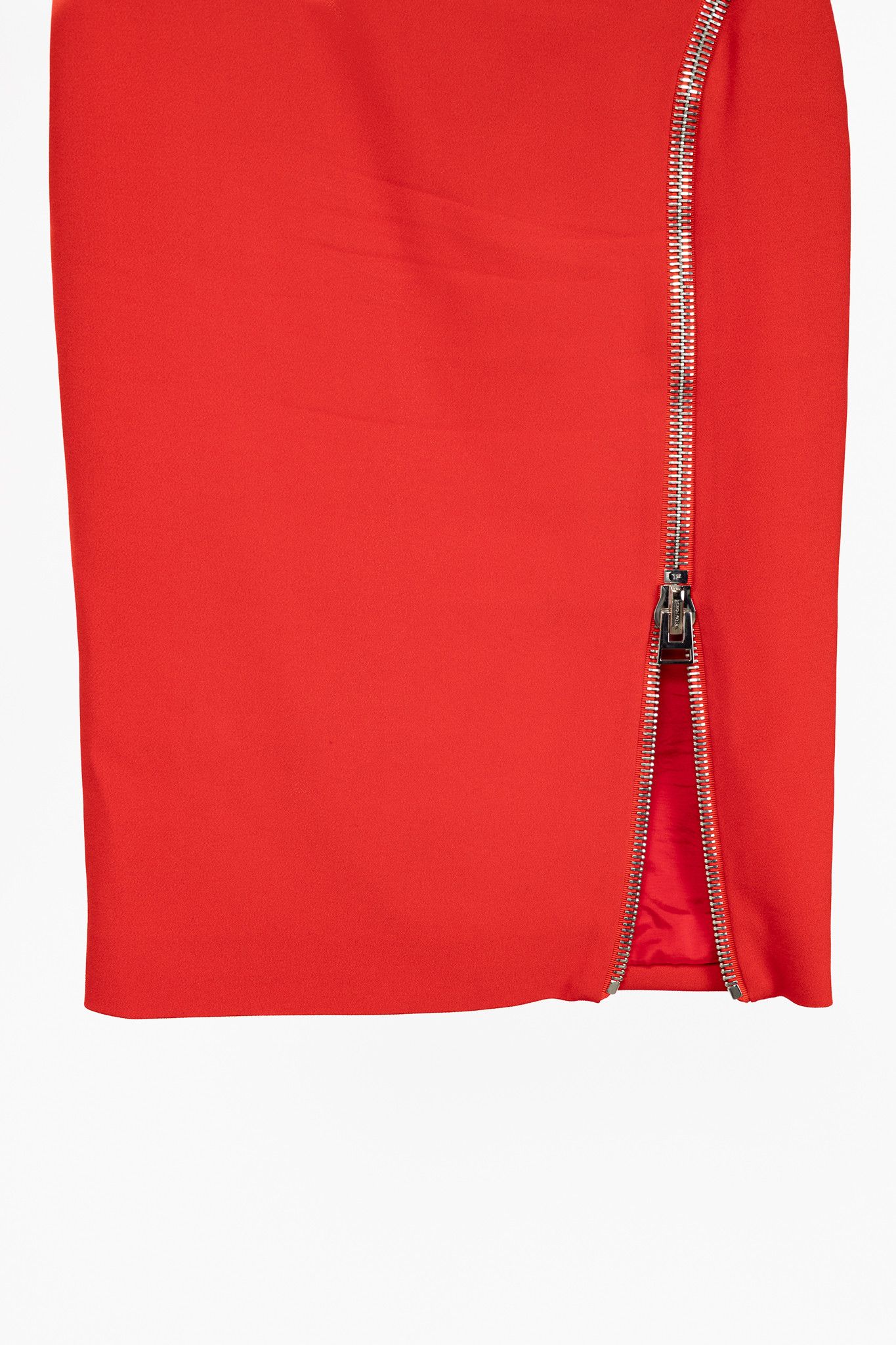 Tom Ford Tom Ford Red Crepe Zip-Trim Pencil Skirt Size 28" / US 6 / IT 42 - 5 Thumbnail