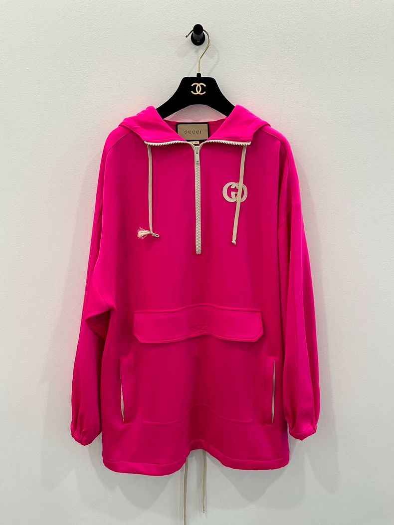 Gucci Gucci White double G big logo rose red hoodie 2501-Nextarro Size US XXS / EU 40 - 1 Thumbnail
