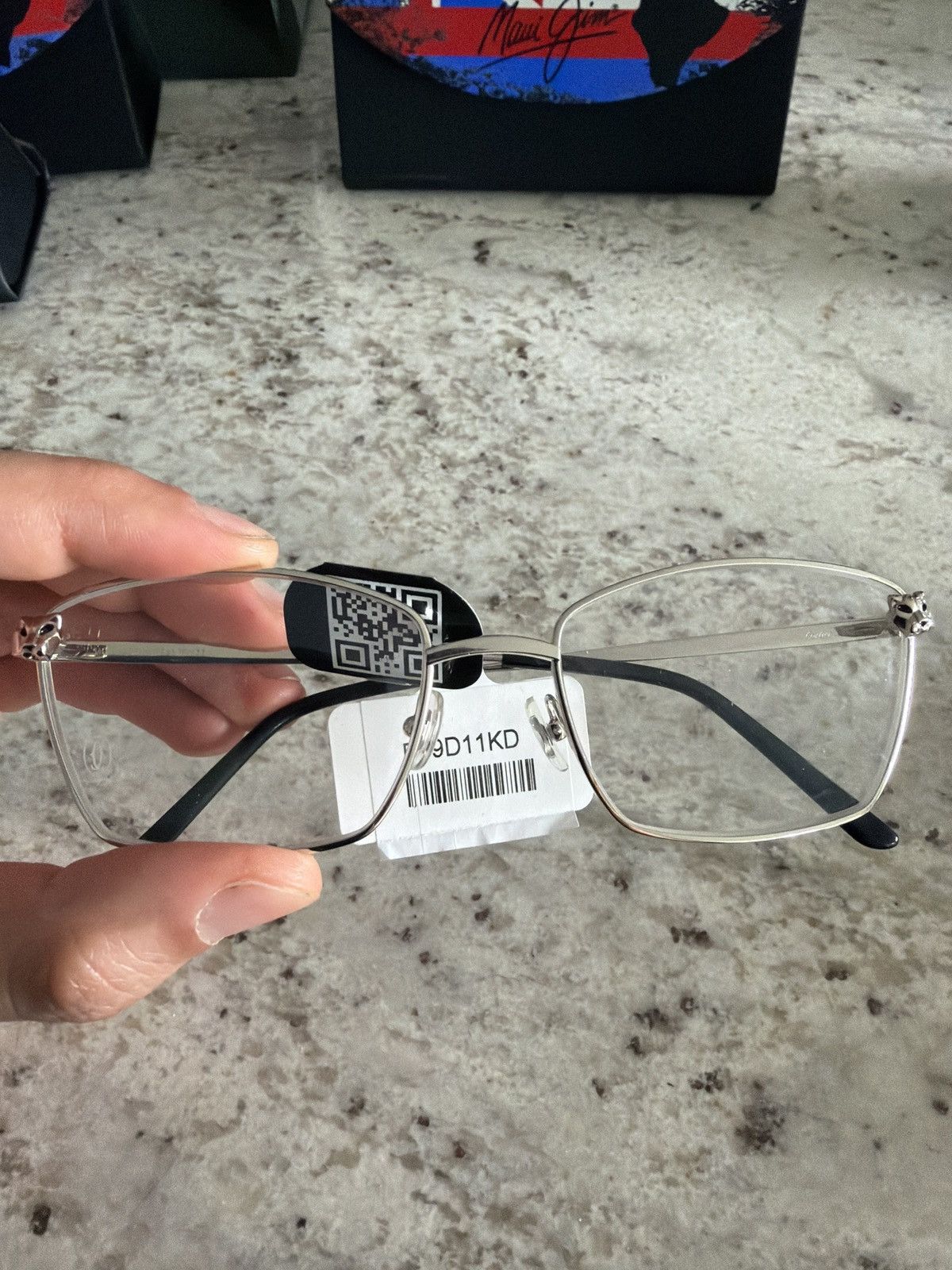 Cartier Cartier CT0209O 002 Rectangular Optical Frames — Silver Size ONE SIZE - 5 Thumbnail