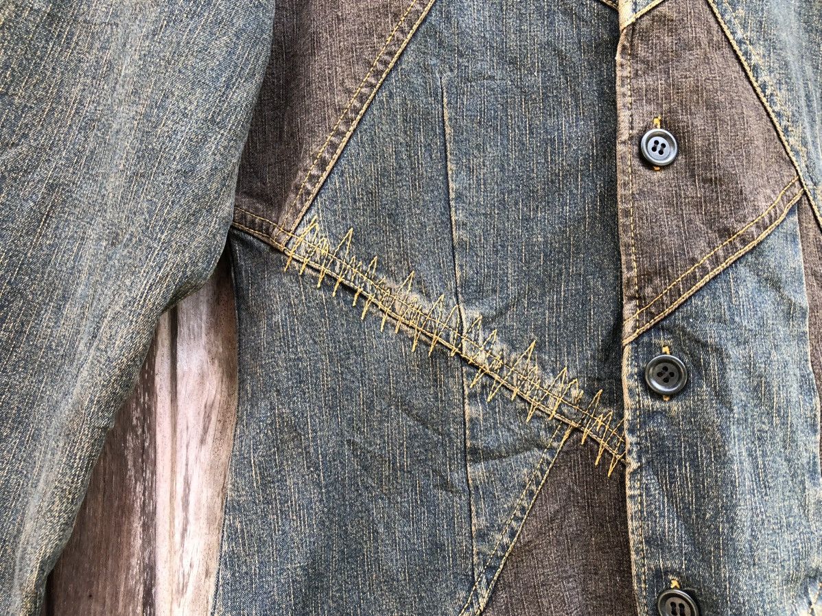 Designer × Japanese Brand × Tornado Mart Tornado Mart Patchwork x Denim Jacket Size US M / EU 48-50 / 2 - 2 Thumbnail