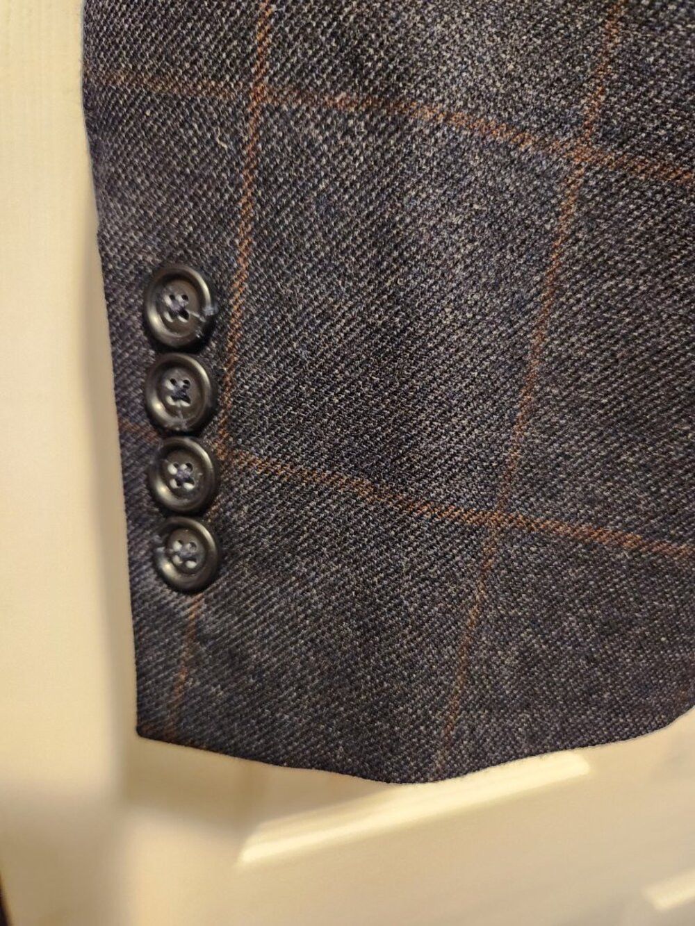 Jos. A. Bank Jos.a.bank men's navy 100%wool sport coat blazer jacket 39R Size 38R - 3 Thumbnail