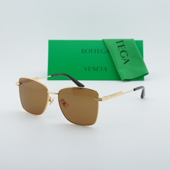 Bottega Veneta Bottega Veneta BV1237S 002 Sunglasses Gold Square Frame, Bro Size ONE SIZE - 11 Thumbnail