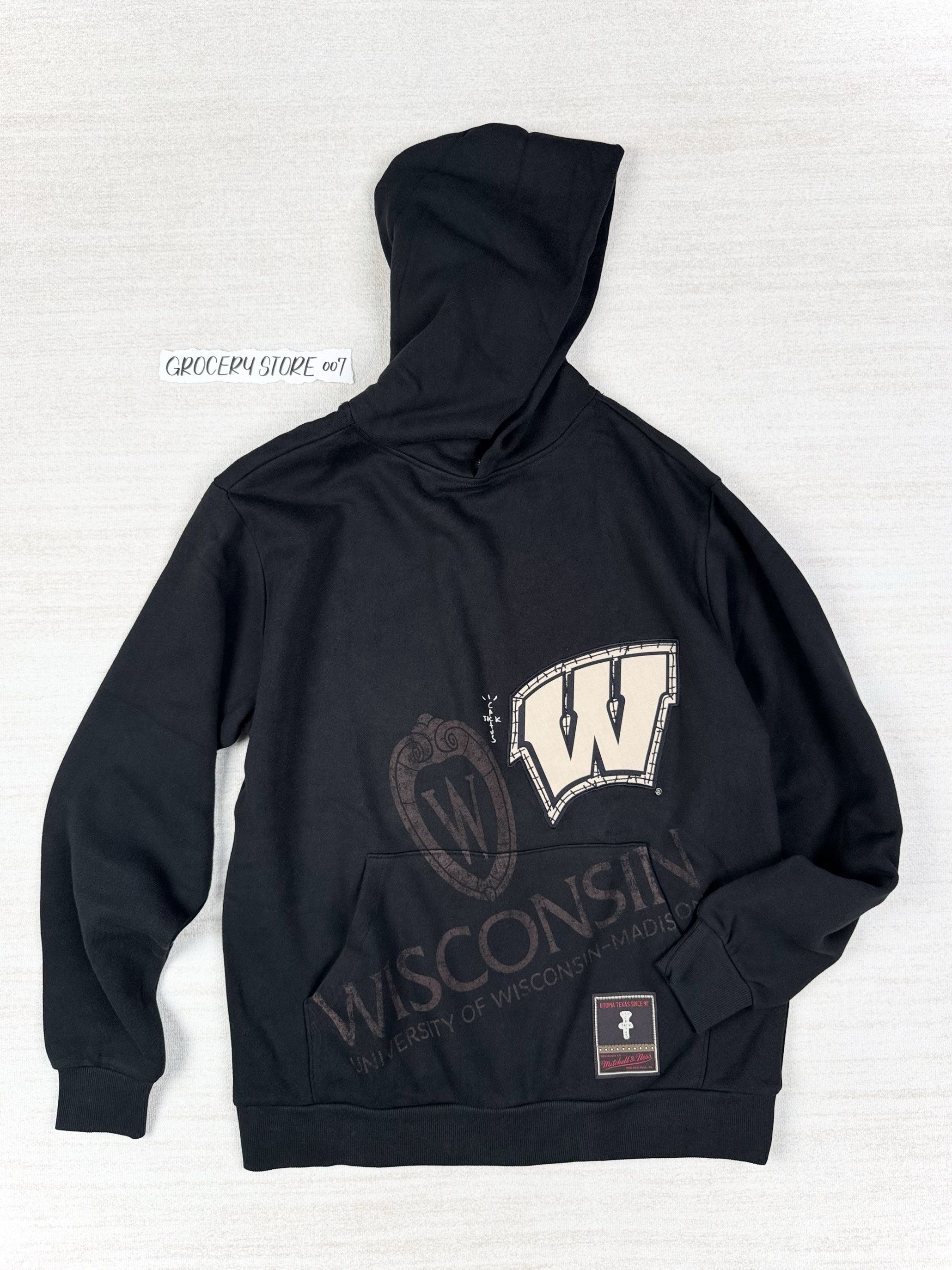 Mitchell & Ness  Travis Scott UNWORN* Cactus Jack x M&N University Of  Wisconsin Hoodie | Grailed