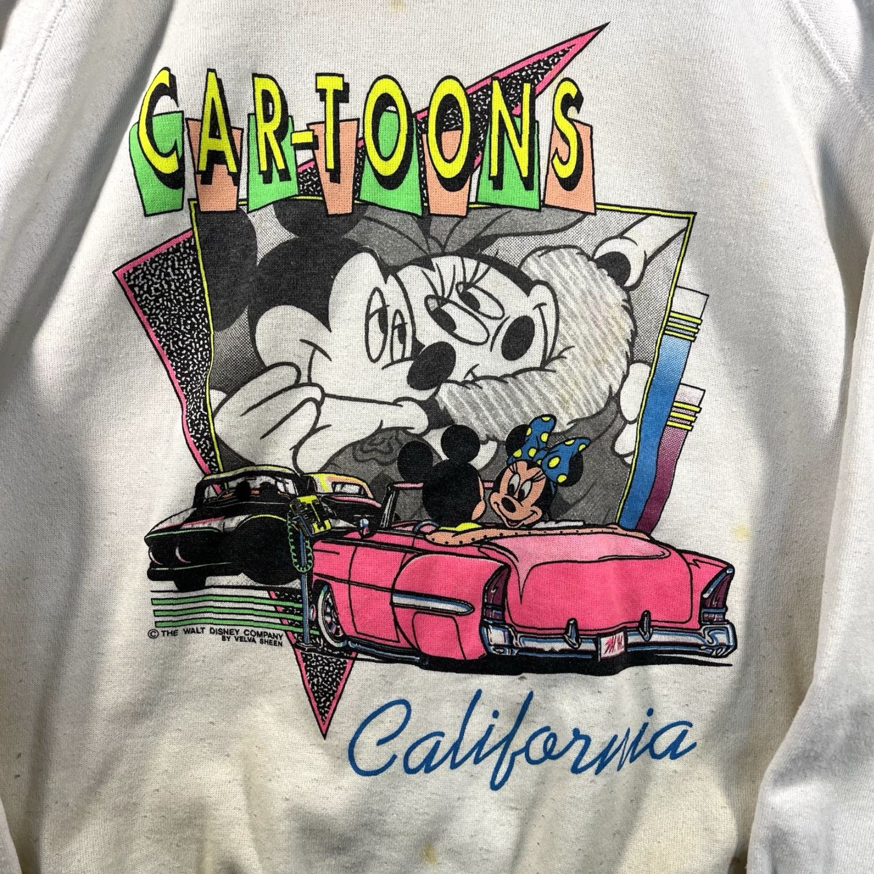 Velva Sheen VINTAGE Mickey Mouse Sweatshirt Velva Sheen 90s White XL Men Pullover Size US XL / EU 56 / 4 - 2 Thumbnail