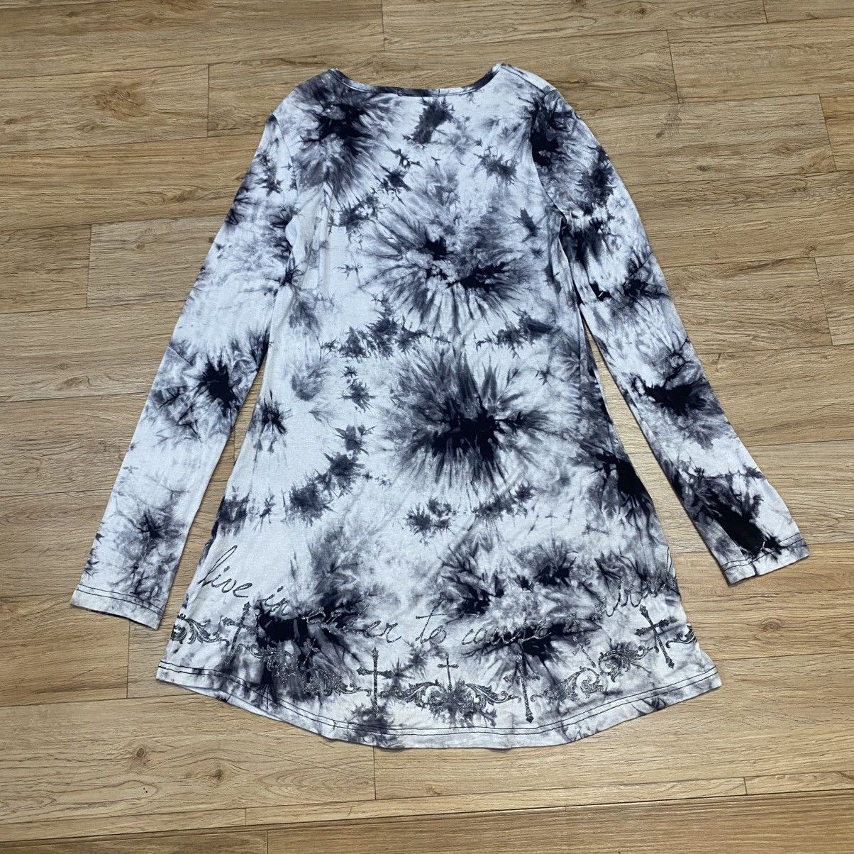 Japanese Brand 2000s Ghost Of Harlem - Vkei Style Tie Dye Poem Long Sleeve Size S / US 4 / IT 40 - 8 Thumbnail