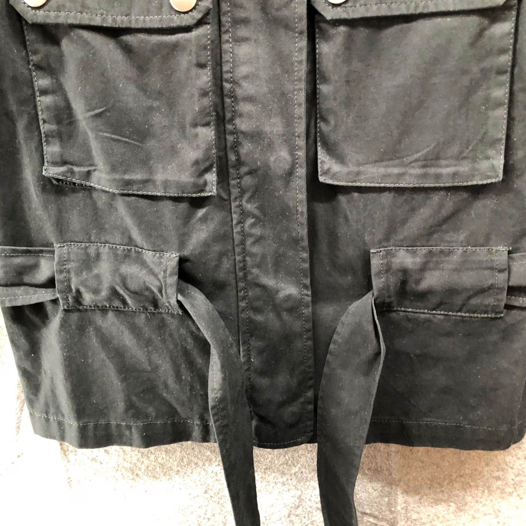 Banana Republic Banana Republic Utility Tie Waist Jacket Womens XSP Black Cotton Twill Chore Size XS / US 0-2 / IT 36-38 - 6 Thumbnail
