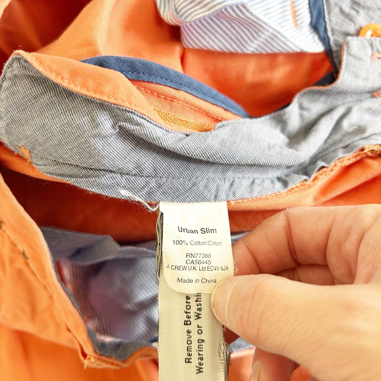 J.Crew J. Crew Orange Lightweight Chino Flat Front Pants Sz 34x30 Size US 34 / EU 50 - 4 Thumbnail