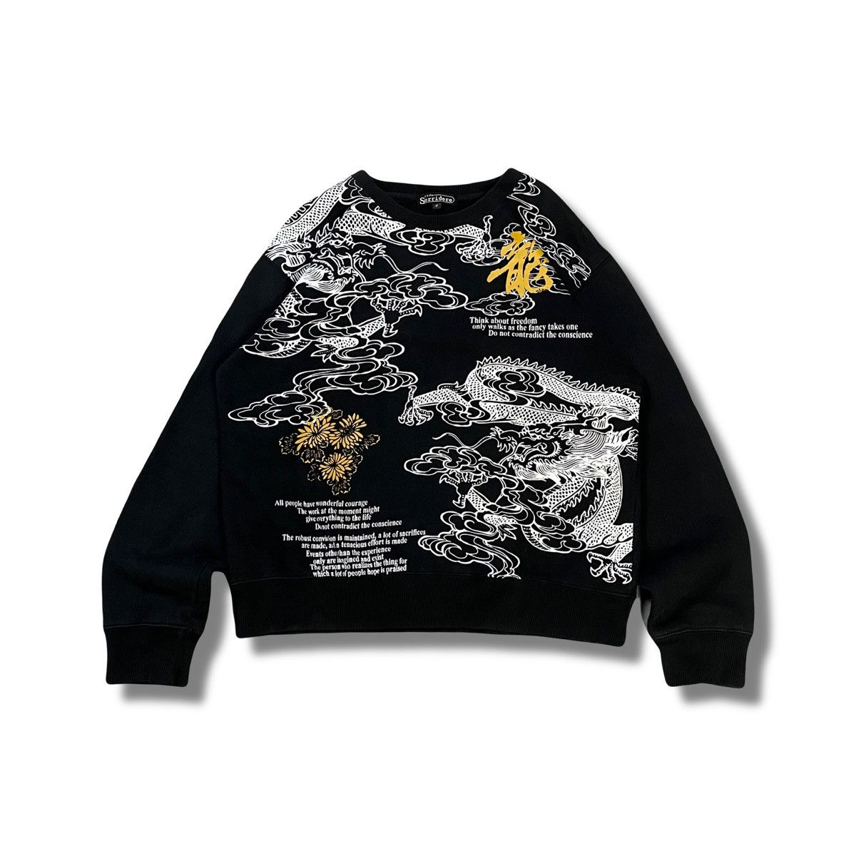 Japanese Brand Sorridere Crewneck Dragon Printed Sukajan Style Size US M / EU 48-50 / 2 - 1 Thumbnail