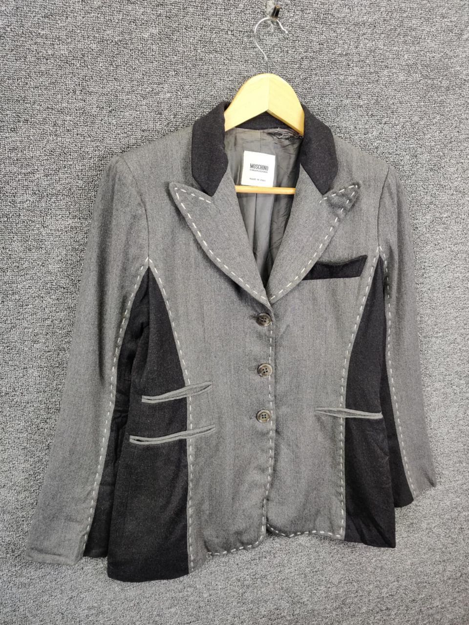 Moschino Moschino Cheapandic Wool Stitch Single Breasted Blazer Size US S / EU 44-46 / 1 - 5 Thumbnail