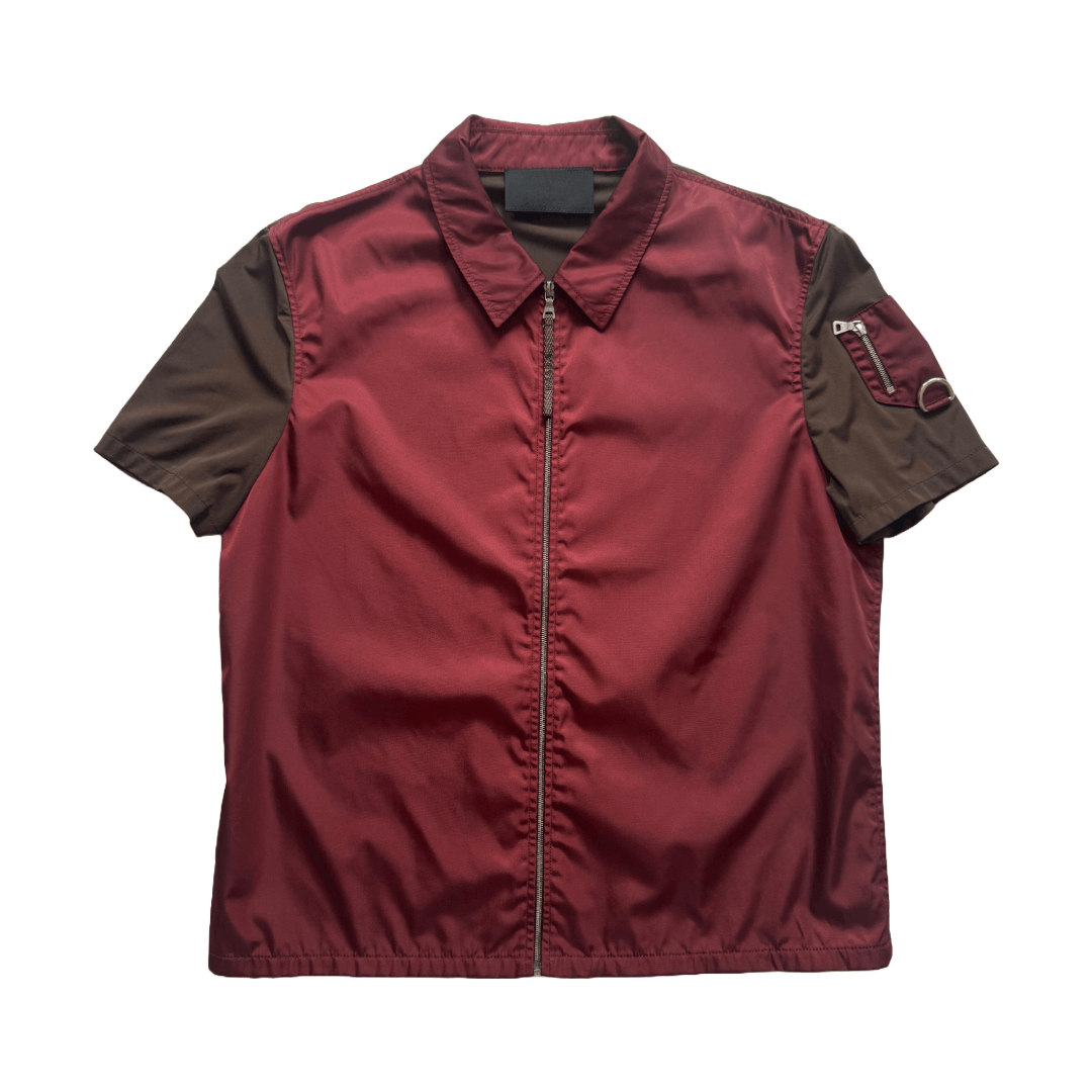 SS2000 PRADA MEN LEATHER ZIP SHIRT