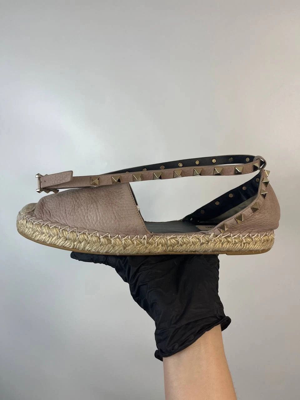 Valentino Valentino Leather Rockstud Espadrille Ankle Strap Flats 40 Size US 10 / IT 40 - 5 Thumbnail
