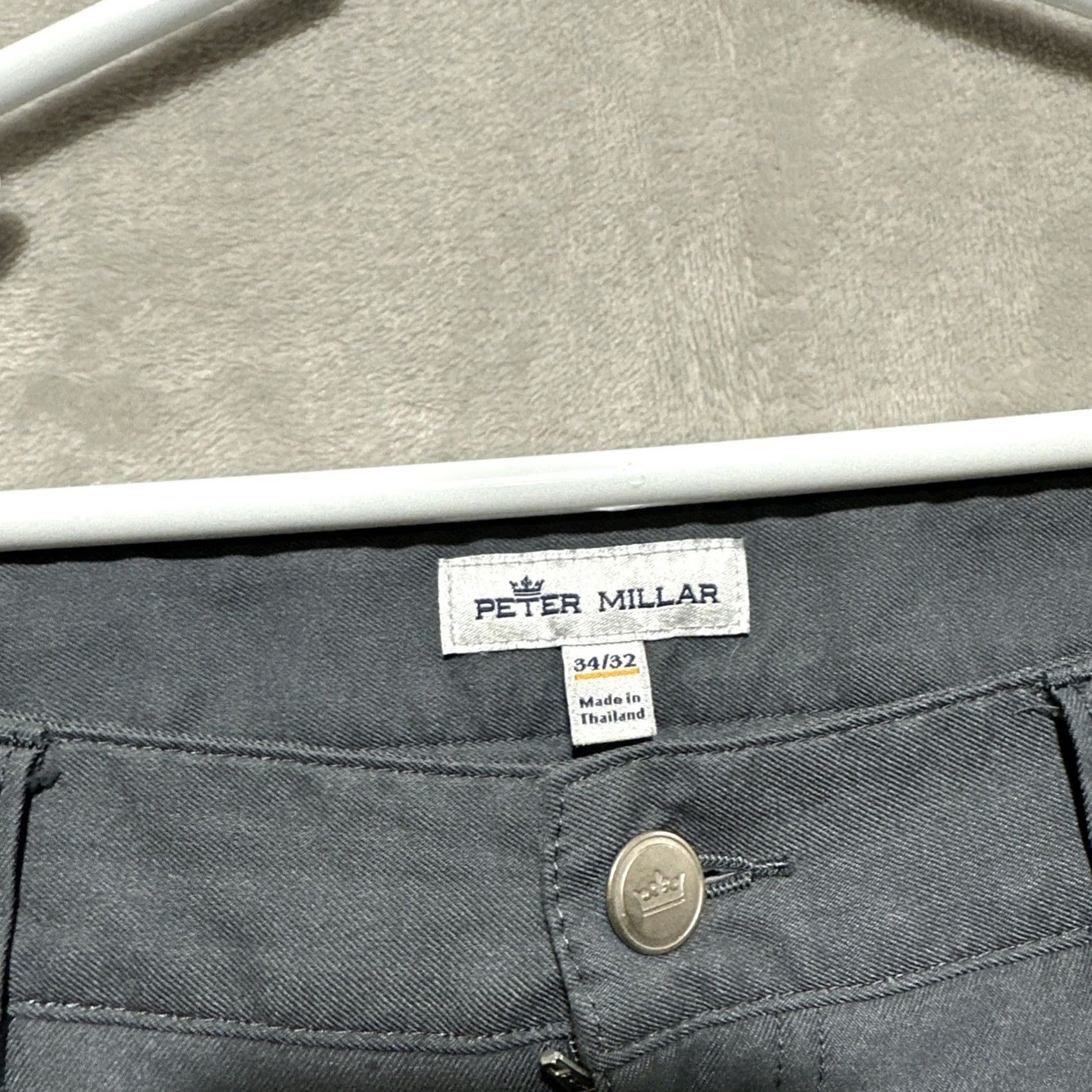Peter Millar VINTAGE? No. Peter Millar Brentwood Performance Pants Men's 34 Gray Classic Fit Logo Pants Size US 34 / EU 50 - 3 Thumbnail