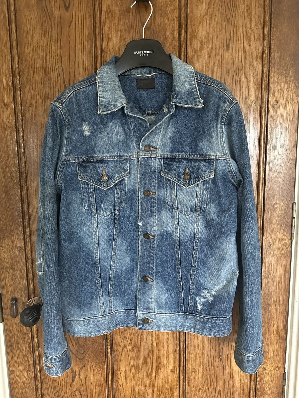 Saint Laurent Paris $1490 SS17 Saint Laurent Sweet Dreams studded denim jacket Size US L / EU 52-54 / 3 - 2 Thumbnail