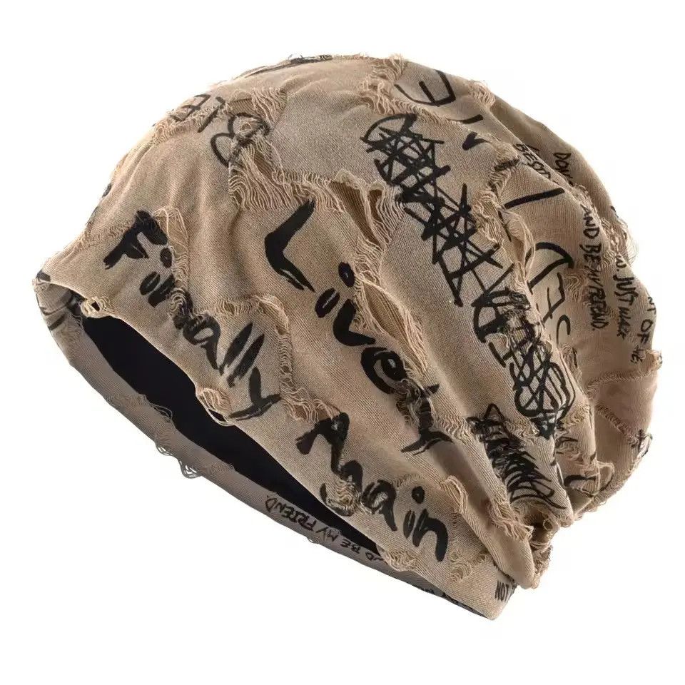 Japanese Brand Streetwear Distressed Beanie - Vintage-Inspired Graphic Hat Size ONE SIZE - 3 Thumbnail