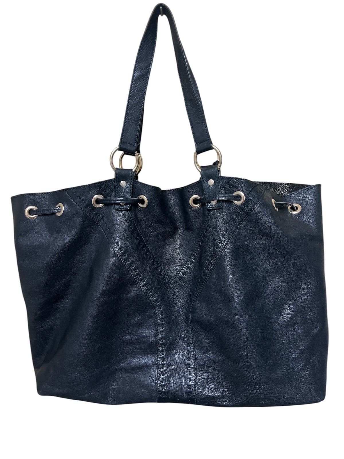 Yves Saint Laurent Calfskin Reversible Double Sac Y Tote Black Gold Size ONE SIZE - 3 Thumbnail