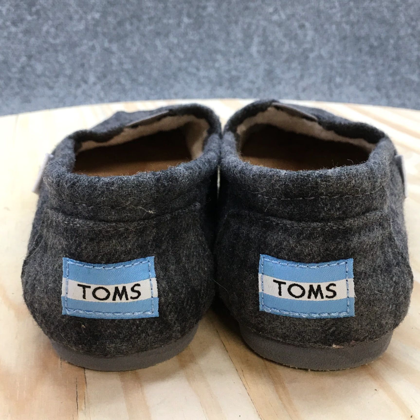 Toms TOMS Shies Womens 7 Classic Slip On Plaid Loafer Flats Gray Wool Blend 42L0512 Size US 7 / IT 37 - 6 Thumbnail