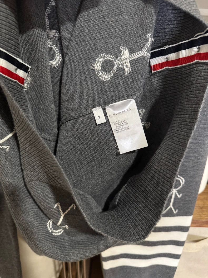 Thom Browne Thom Browne Gray wool matchstick pattern knit sweater Size US M / EU 48-50 / 2 - 7 Thumbnail