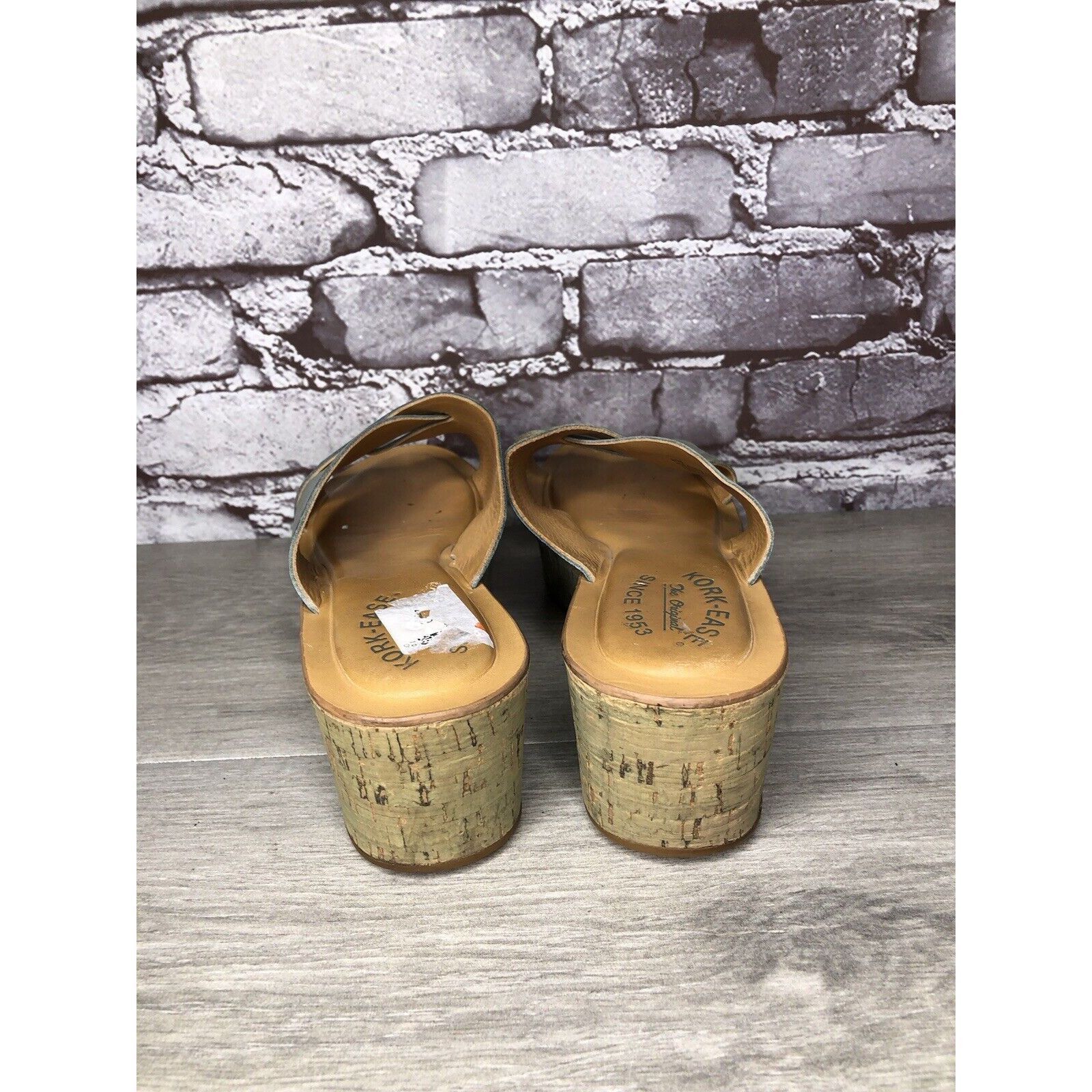 Other Kork-Ease Blue Leather Platform Cross Strap Cork Wedge Sanda Size US 8 / IT 38 - 4 Thumbnail