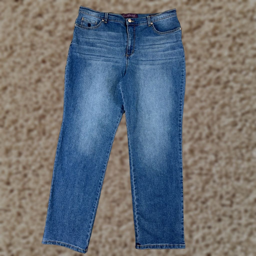 Gloria Vanderbilt Gloria Vanderbilt Amanda Womens Jeans Size 16 Blue Denim Stretch High Rise 32x30 Classic Size 38" / US 16 / IT 52 - 1 Thumbnail