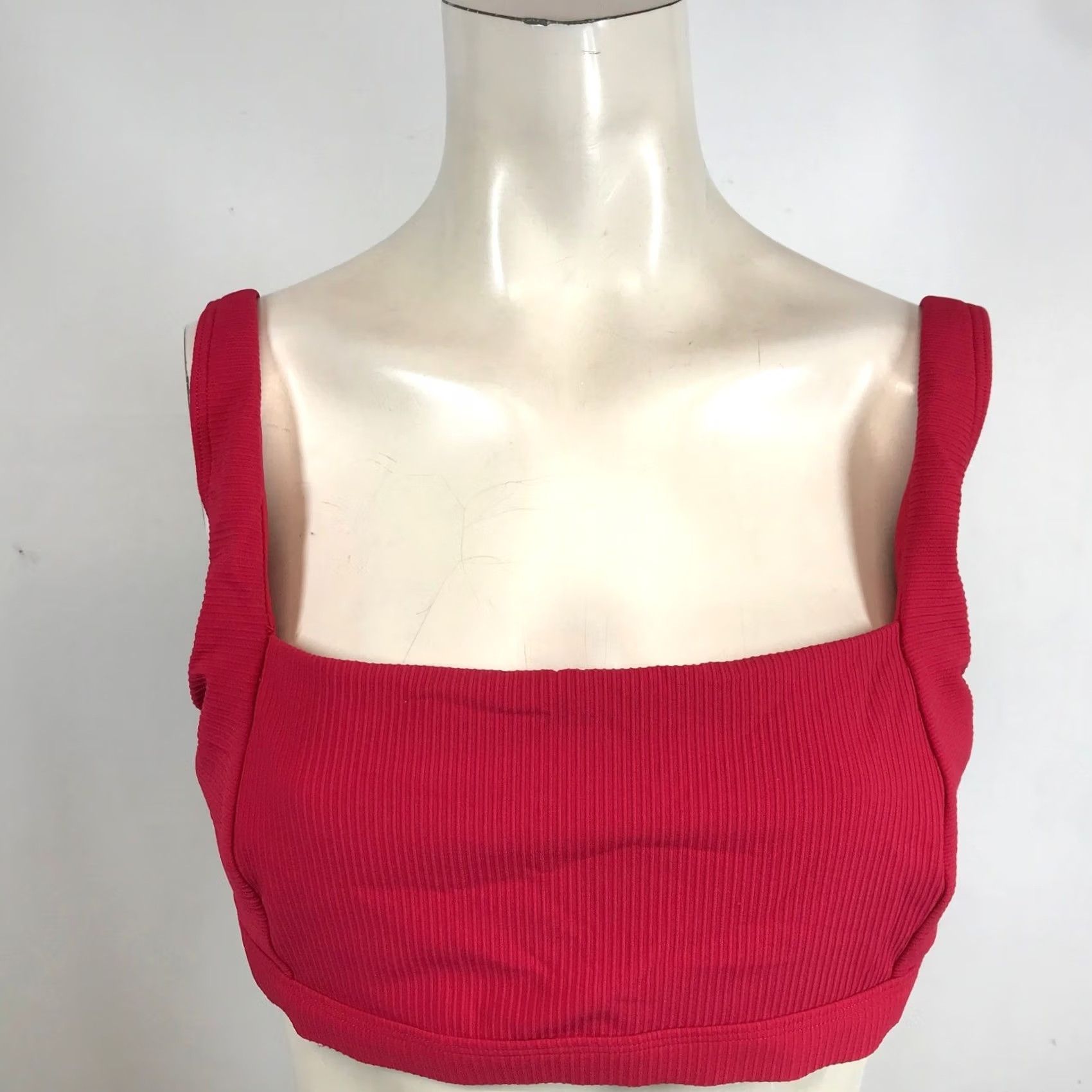 Vintage Sea Level Australia Red Ribbed Square Neck Bikini Top Adjustable Straps Size 10 Womens Size M / US 6-8 / IT 42-44 - 2 Thumbnail