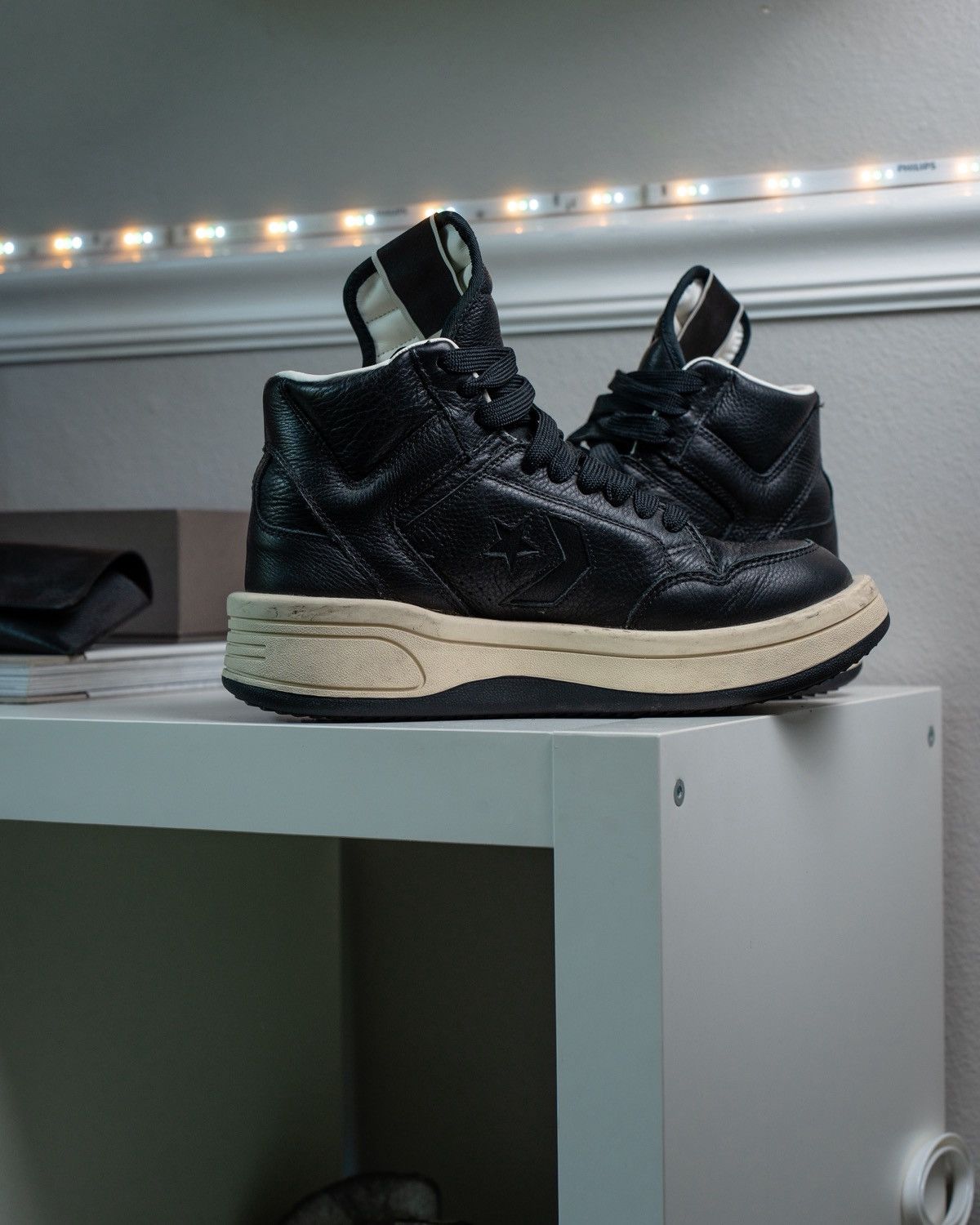 Converse × Rick Owens Drkshdw TURBOWPN OG Black/white Size US 9.5 / EU 42-43 - 5 Thumbnail