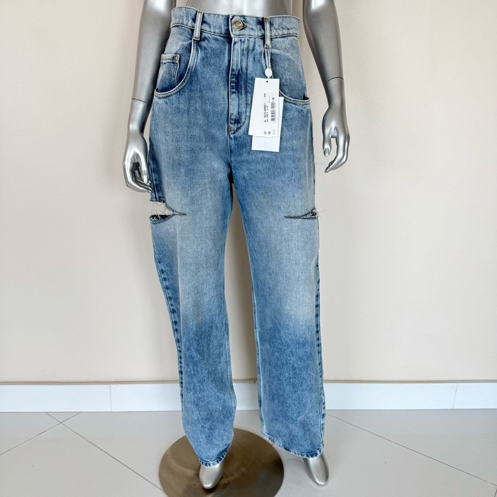 Maison Margiela NWT!!! Maison Margiela Wide-Leg Slashed Cut-Out Jeans1 850$ Size 27" / US 4 / IT 40 - 2 Thumbnail