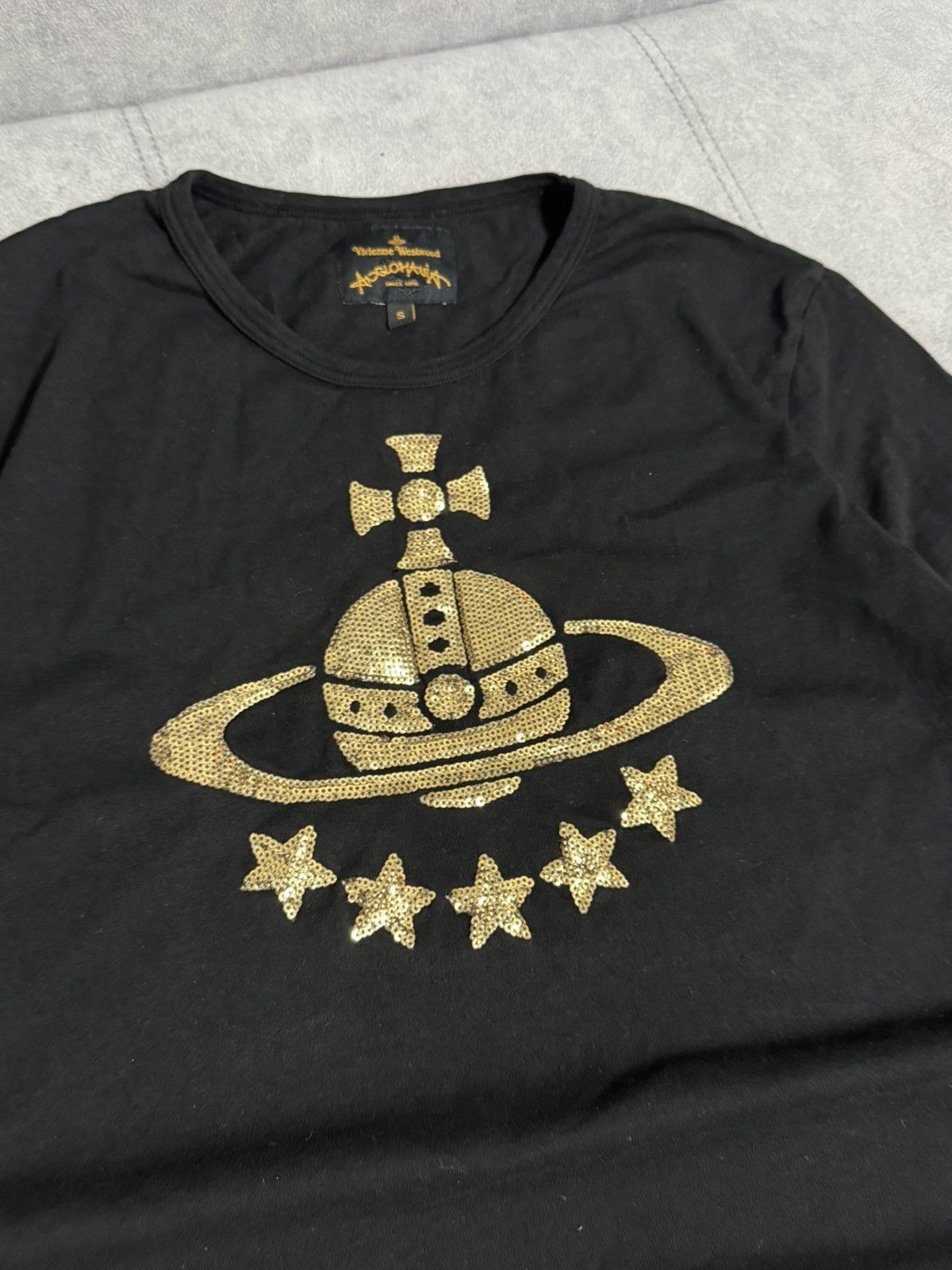 Vivienne Westwood Vintage Vivienne Westwood Sequined orb t-shirt shiny Size US S / EU 44-46 / 1 - 6 Thumbnail