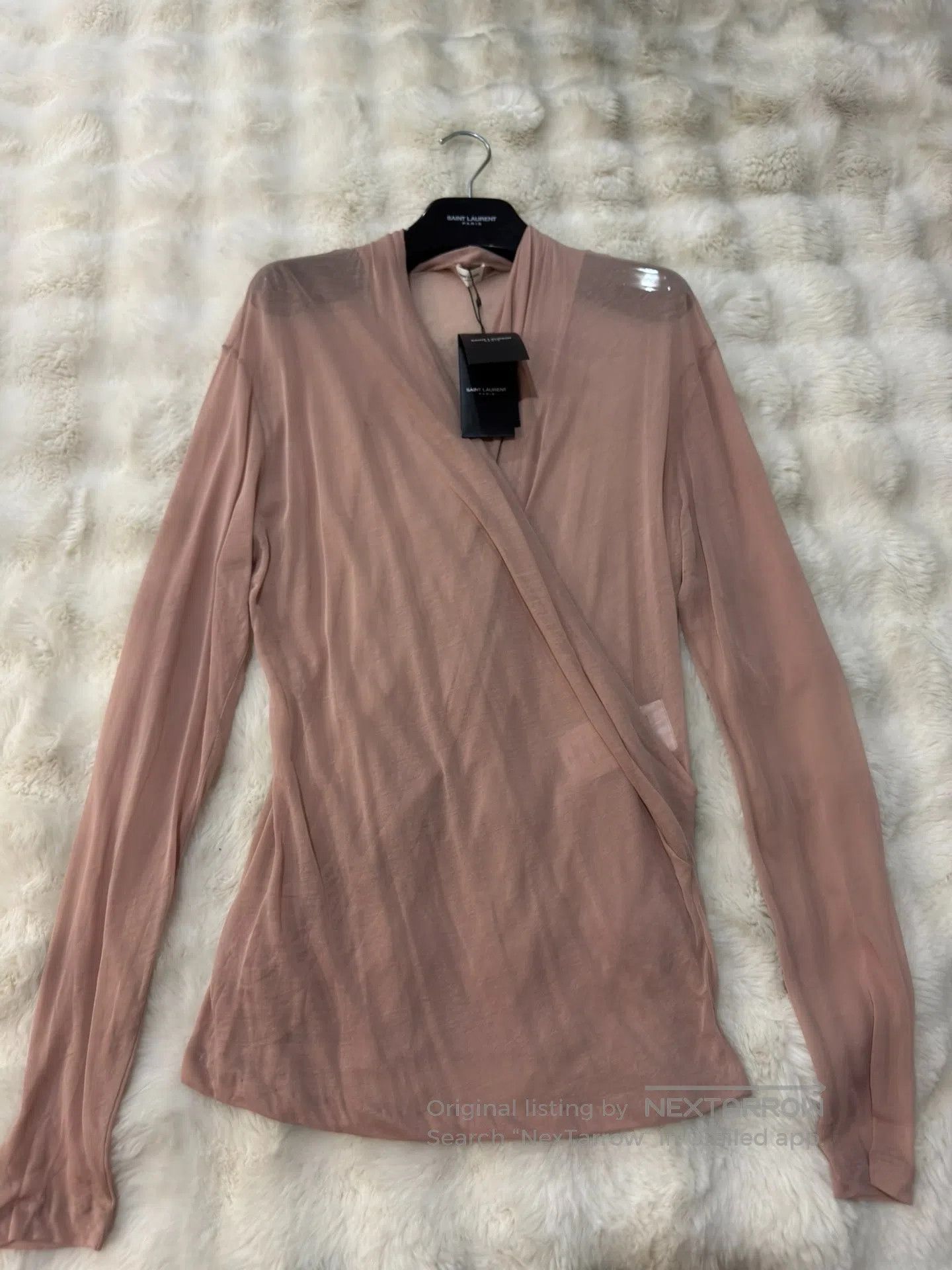 Saint Laurent Paris Saint Laurent Paris Ruffled deep V sheer undergarment| Size US S / EU 44-46 / 1 - 2 Thumbnail