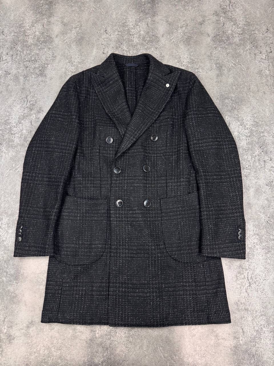 L.B.M. 1911 L.B.M 1911 Men Wool Coat Double Breasted Dark Grey Check Size US M / EU 48-50 / 2 - 1 Thumbnail