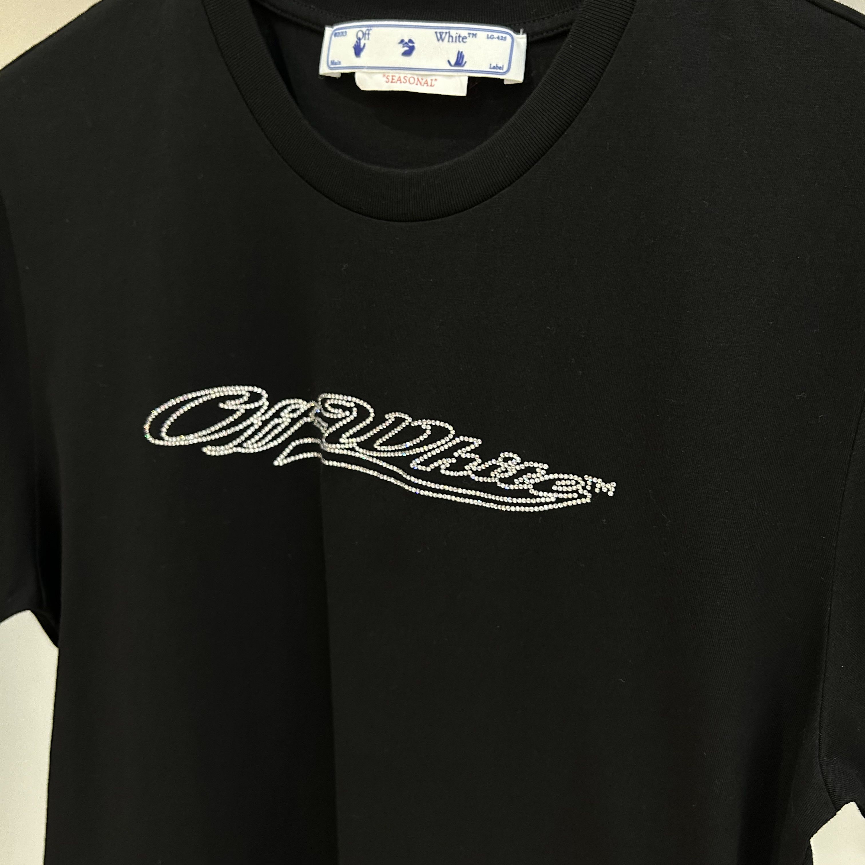 Off-White OFF-WHITE Rhinestone Logo Tee Size XL / US 12-14 / IT 48-50 - 2 Thumbnail