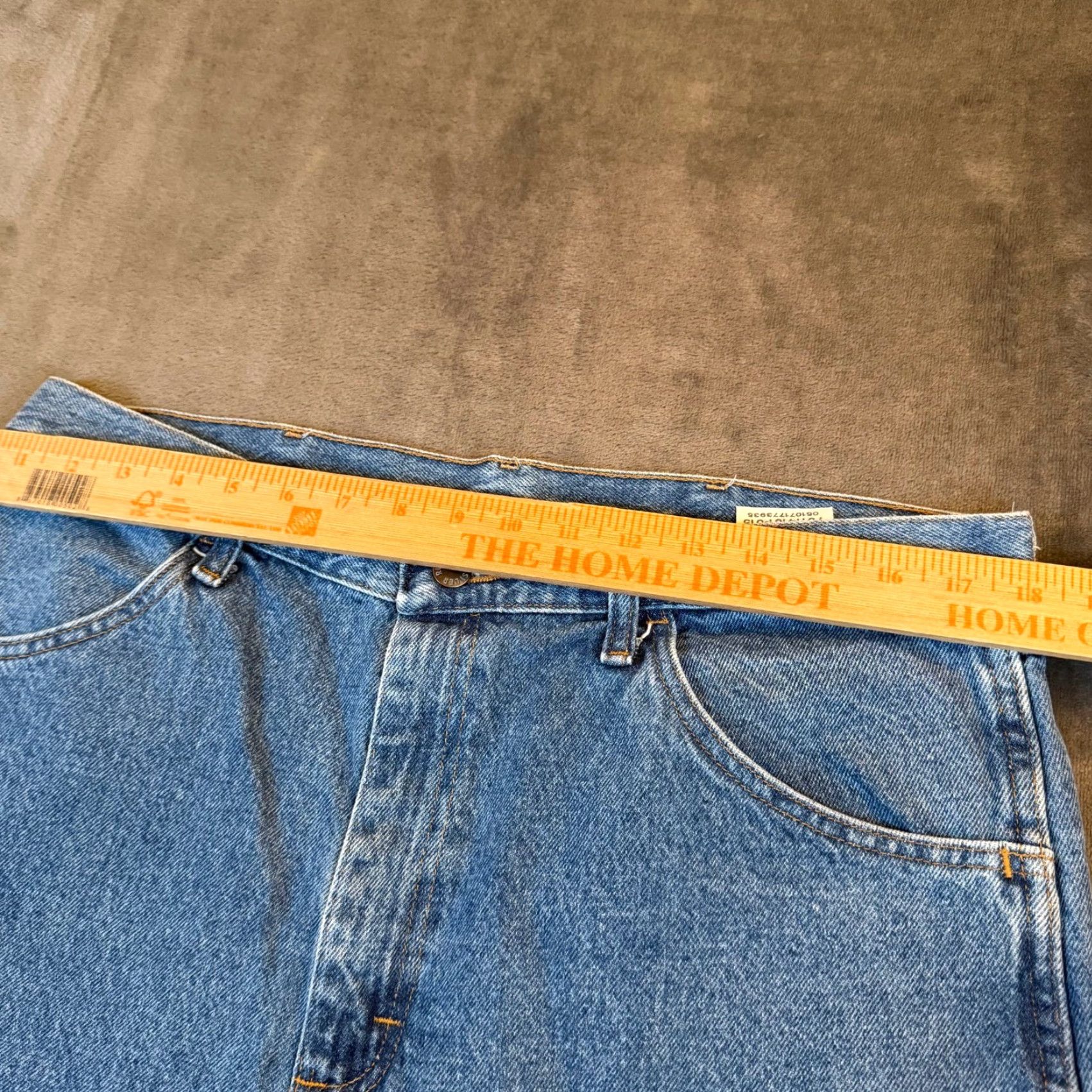 Denime Rustler Jeans Mens 36" Waist 30" Inseam Regular Fit Straight Leg Blue Denim 87619SW Medium Wash Size US 36 / EU 52 - 7 Thumbnail