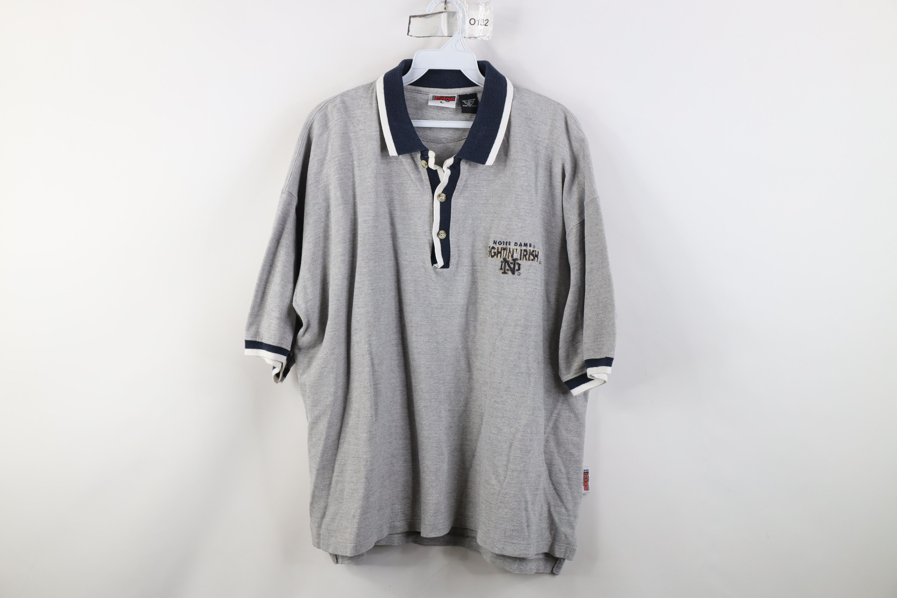 Vintage Vintage 90s Notre Dame University Fighting Irish Polo Shirt Size US L / EU 52-54 / 3 - 1 Thumbnail