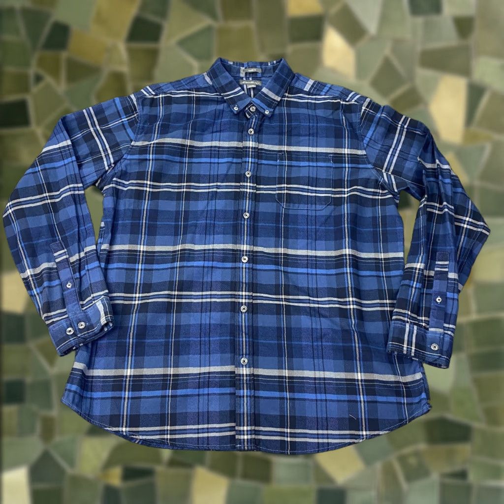 Eddie Bauer Eddie Bauer Shirt Mens XL Blue Plaid Cotton Button-Down Long Sleeve Classic Fit Size US XL / EU 56 / 4 - 1 Thumbnail