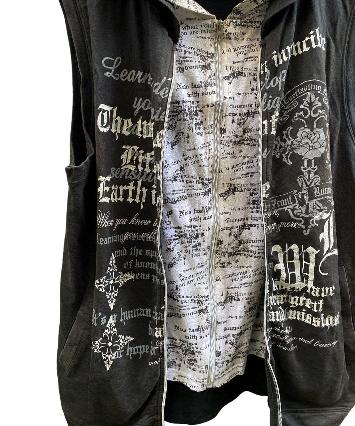 Hysteric Glamour × If Six Was Nine × Le Grande Bleu (L.G.B.) Japanese Triune Seditionaries Poem Double Layer Zip Hoodie Size US L / EU 52-54 / 3 - 3 Thumbnail