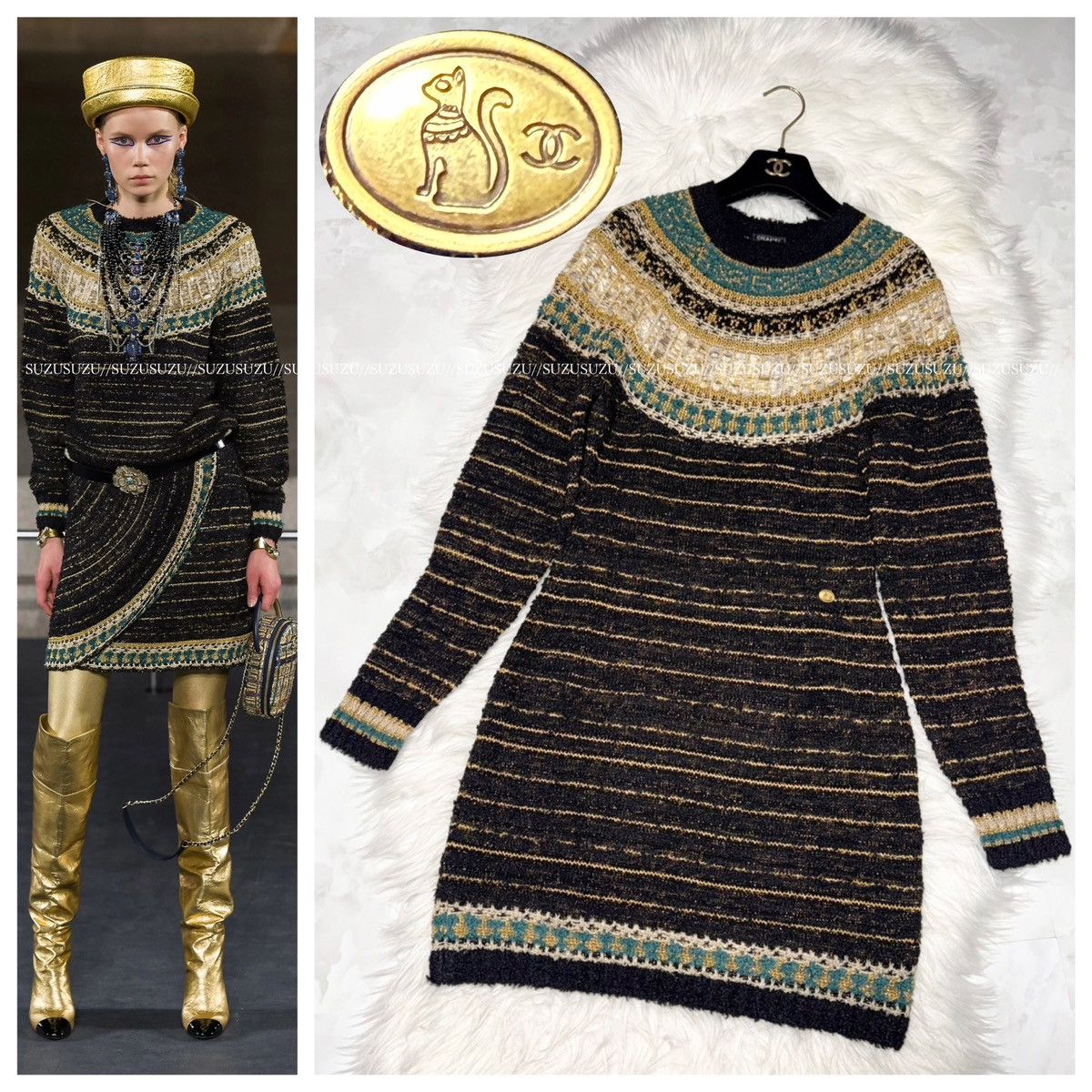 Chanel Authentic Chanel COCO decoration long-sleeve knit dress 36 Size XS / US 0-2 / IT 36-38 - 1 Thumbnail