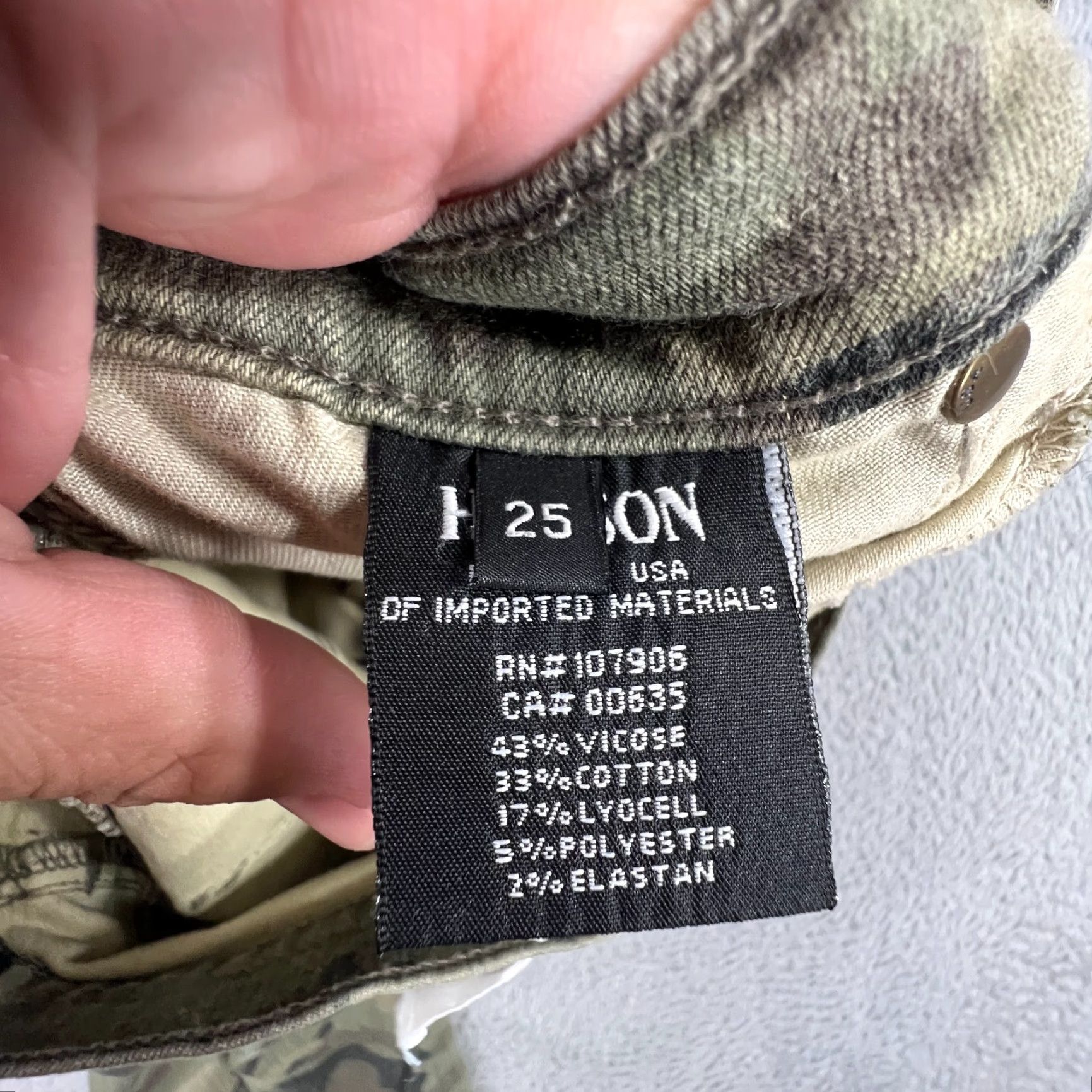 Hudson Hudson Jeans Womens 28 Krista Super Skinny Cropped Jeans Camouflage Print Green Stretch Womens Size 28" / US 6 / IT 42 - 5 Thumbnail