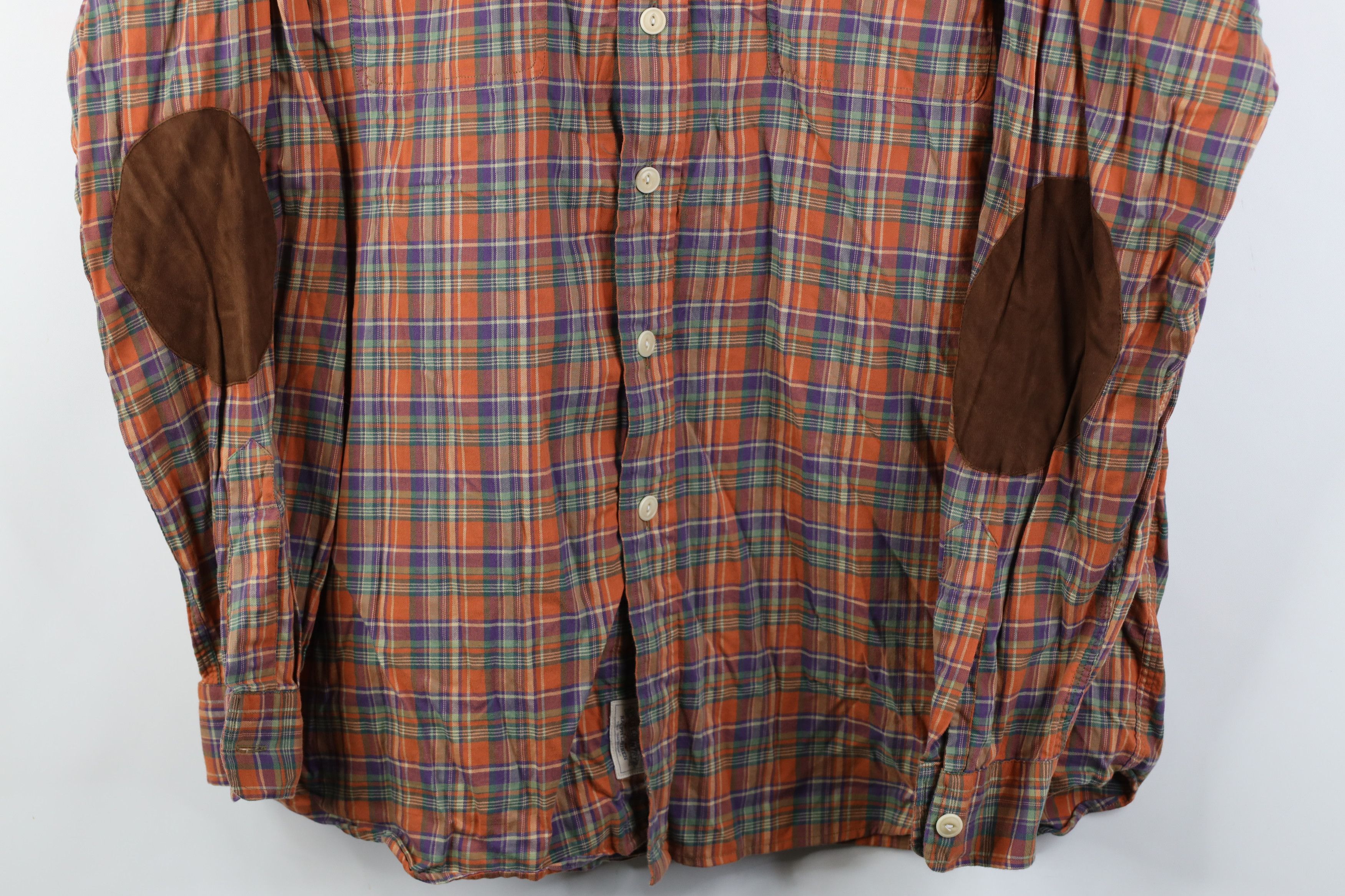 Ralph Lauren Vintage 90s Ralph Lauren Flannel Elbow Patch Button Shirt Size US XL / EU 56 / 4 - 3 Thumbnail