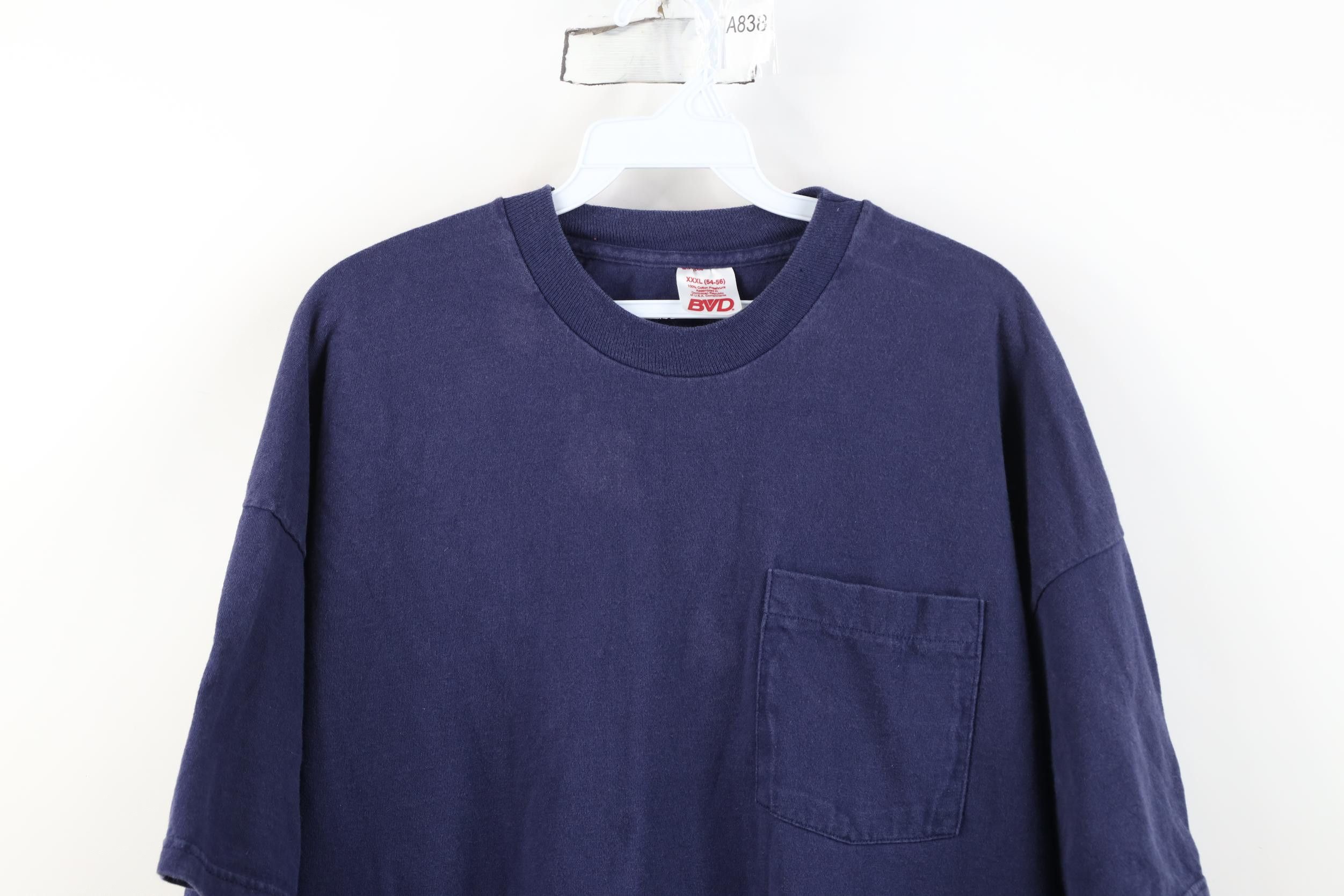 Vintage Vintage 90s Streetwear Heavyweight Pocket T-Shirt Blue Size US XXL / EU 58 / 5 - 2 Thumbnail