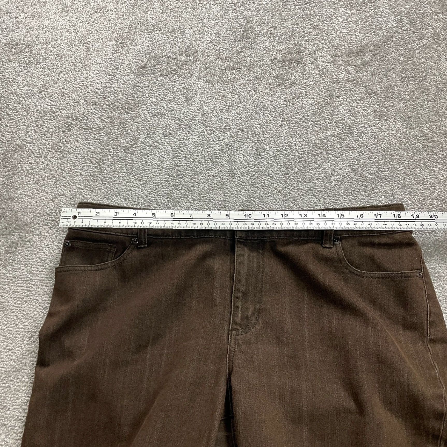 Vintage Chico's Jeans Womens 2.55 Brown Cotton Denim 37x29 Straight 5-Pocket Regular Large Brown Chico's Comfort Size 28" / US 6 / IT 42 - 7 Thumbnail