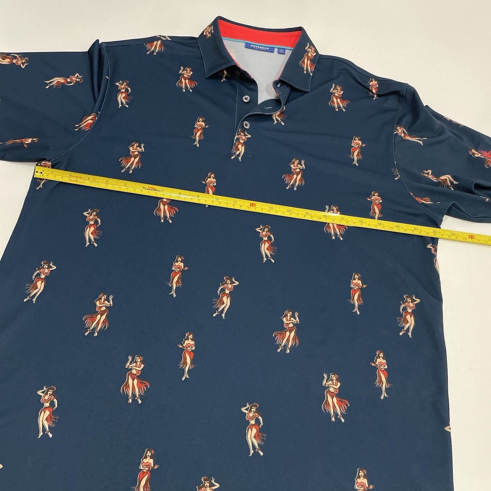 TravisMathew Devereux Hula Girl Mens Polo L Blue Baylands Golf Links Size US L / EU 52-54 / 3 - 6 Thumbnail