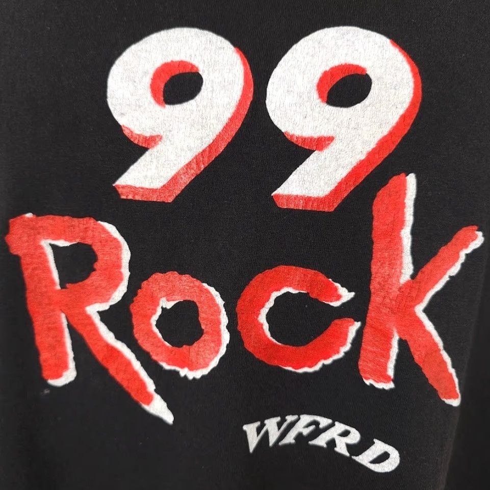 Hanes VINTAGE Hanes T-Shirt Mens XL Black 90s Rock WFRD Radio Station Cotton Blend Short Sleeve Crew Neck, Made In USA, Single Stitch Size US XL / EU 56 / 4 - 3 Thumbnail