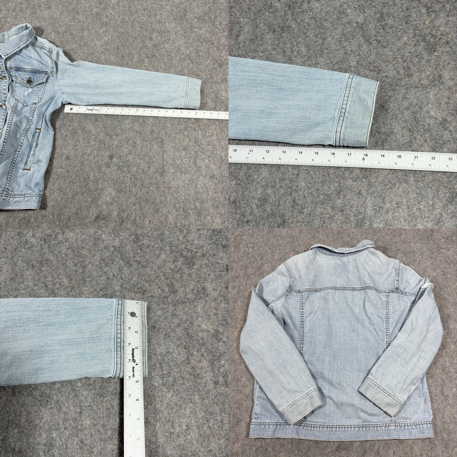 Market Melrose & Market Denim Jacket Woman S Blue Vintage Distressed Lightweight Casual Shirt Size Small Light Blue Size S / US 4 / IT 40 - 11 Thumbnail